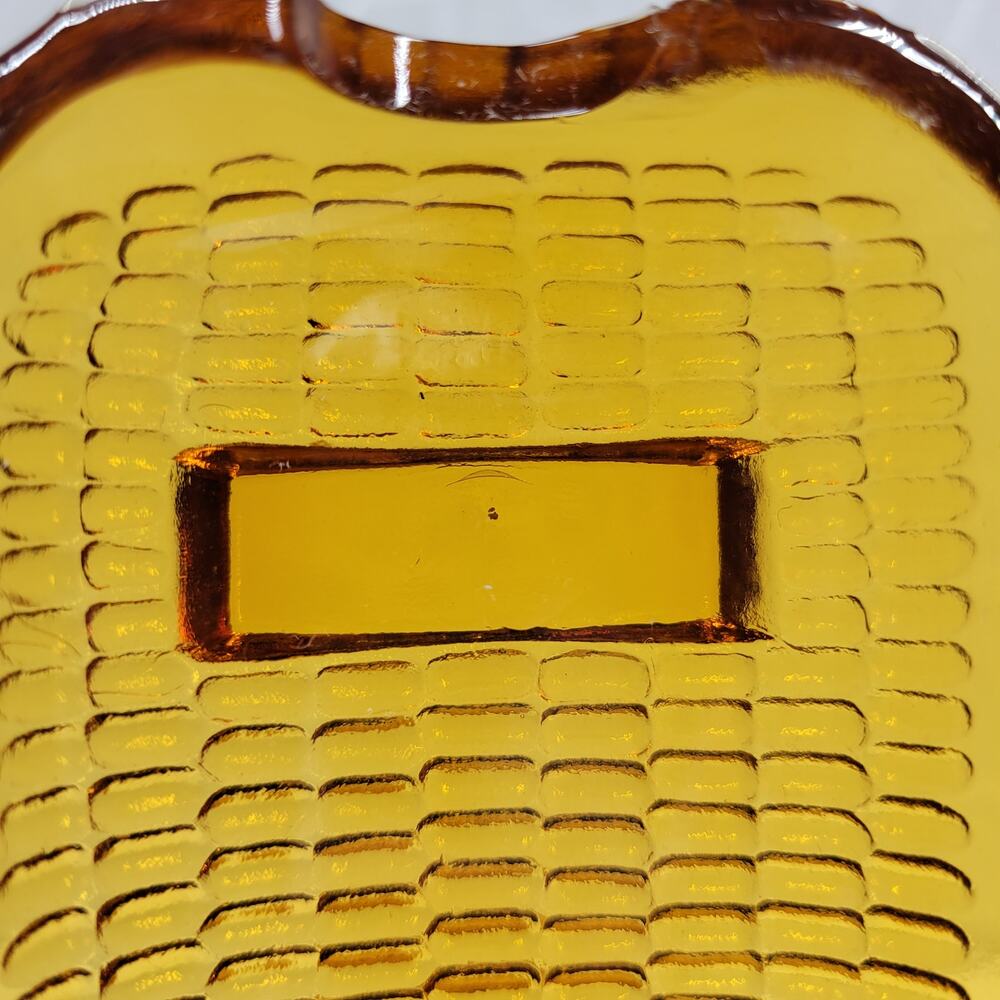 Vintage Indiana Glass Corn Cob Dish 8.5" x 2" Amber Retro Holder Plate Tray - Picture 9 of 11